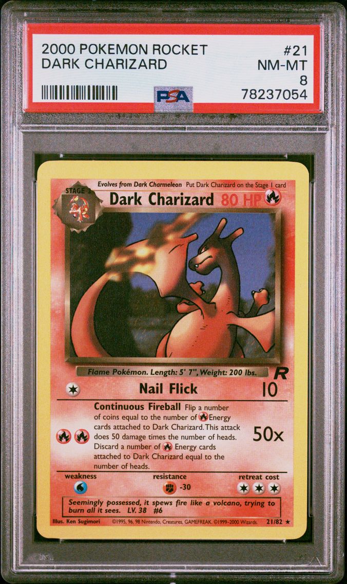 2000 #21 Dark Charizard PSA 8 Rocket