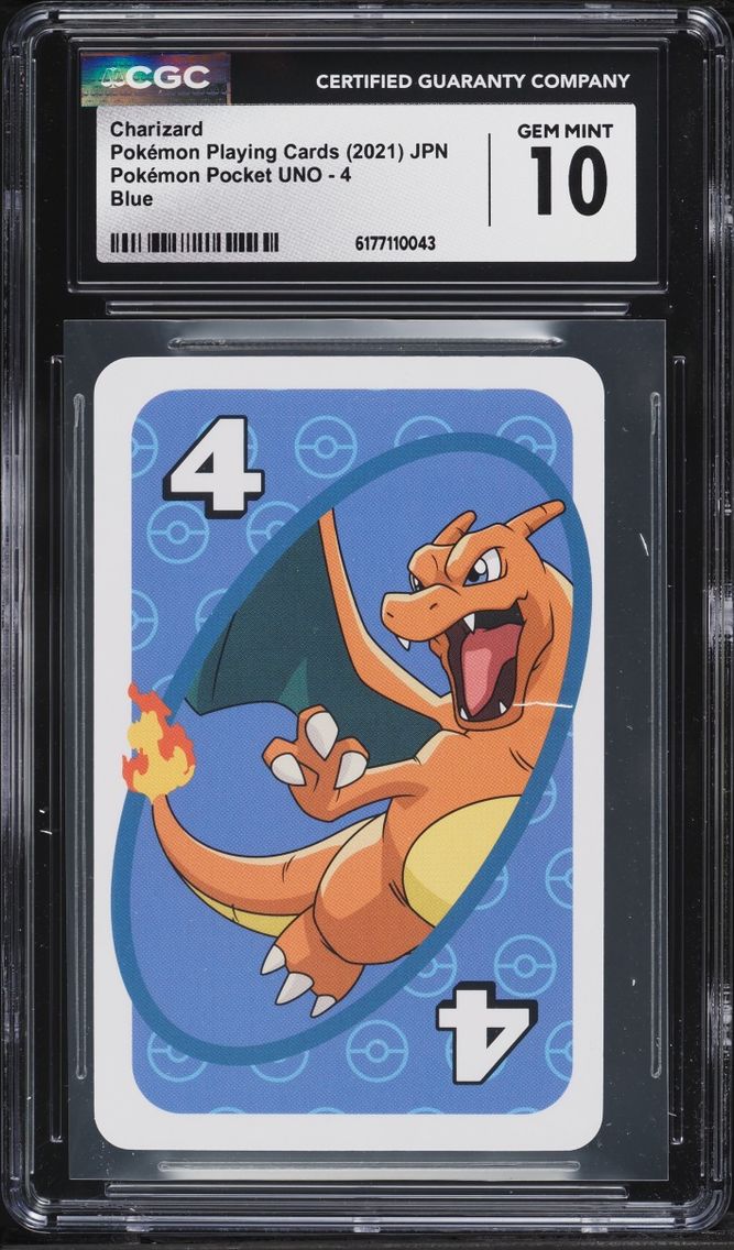 2021 Pokemon Japanese Playing Cards Pocket UNO Blue Charizard #4 CGC 10 GEM MINT