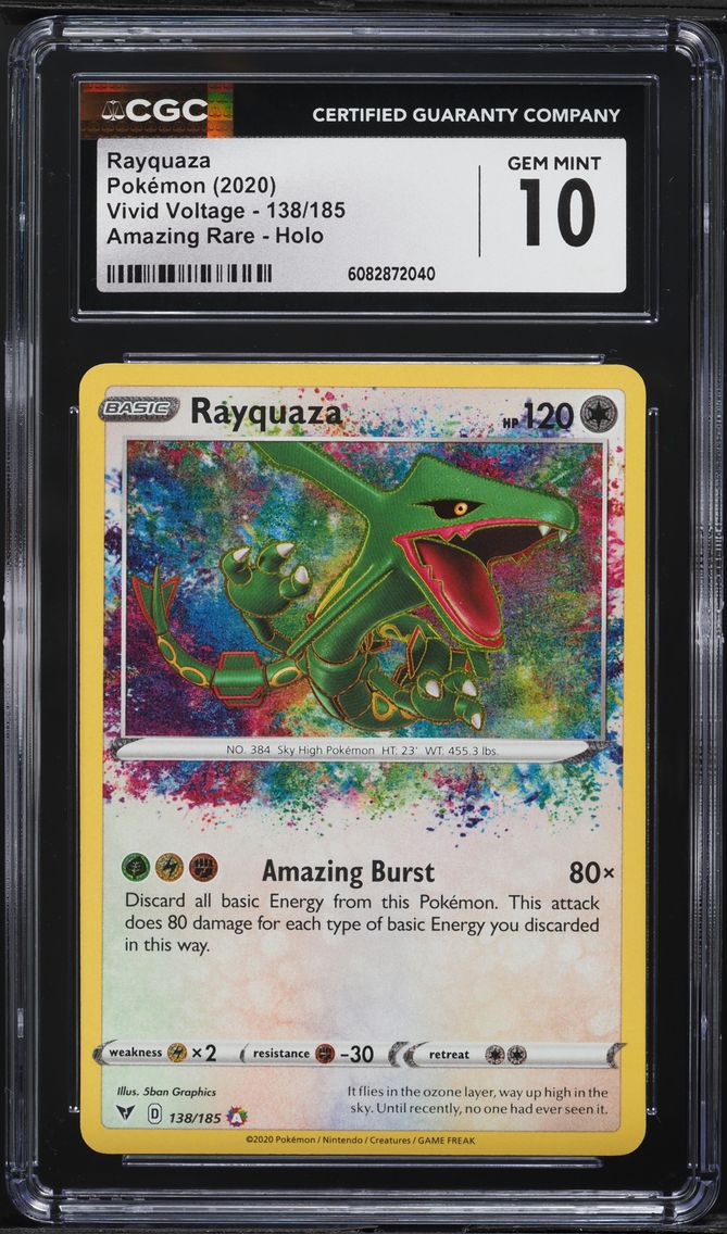 2020 #138 Rayquaza CGC 10 Sword & Shield Vivid Voltage Pokemon