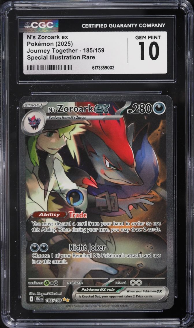 2025 Pokemon Scarlet & Violet Journey Together SIR N's Zoroark EX #185 CGC 10 GEM MINT