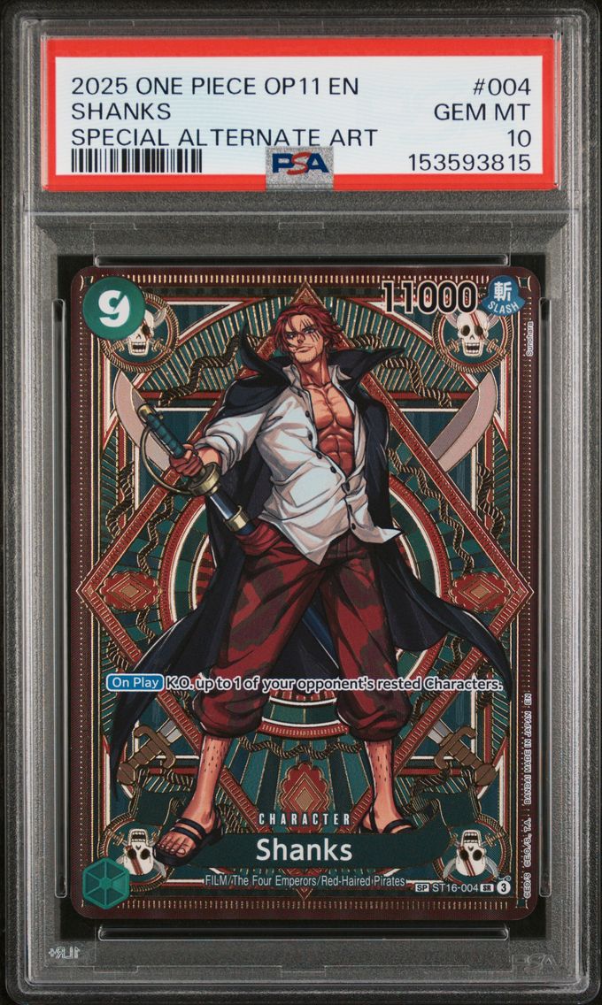 2025 #004 Shanks PSA 10 One Piece OP11-A Fist of Divine Speed