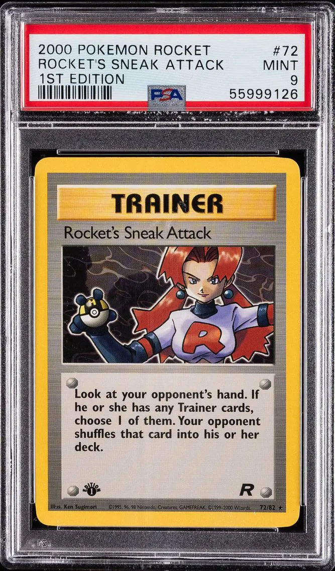 2000 #72 Rocket's Sneak Attack 1st Edition PSA 9 Rocket Pokemon