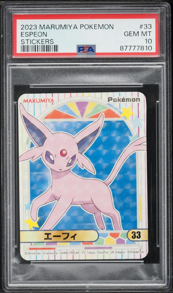 2023 Pokemon Japanese Scarlet & Violet Marumiya Stickers Espeon #33 PSA 10 GEM MINT