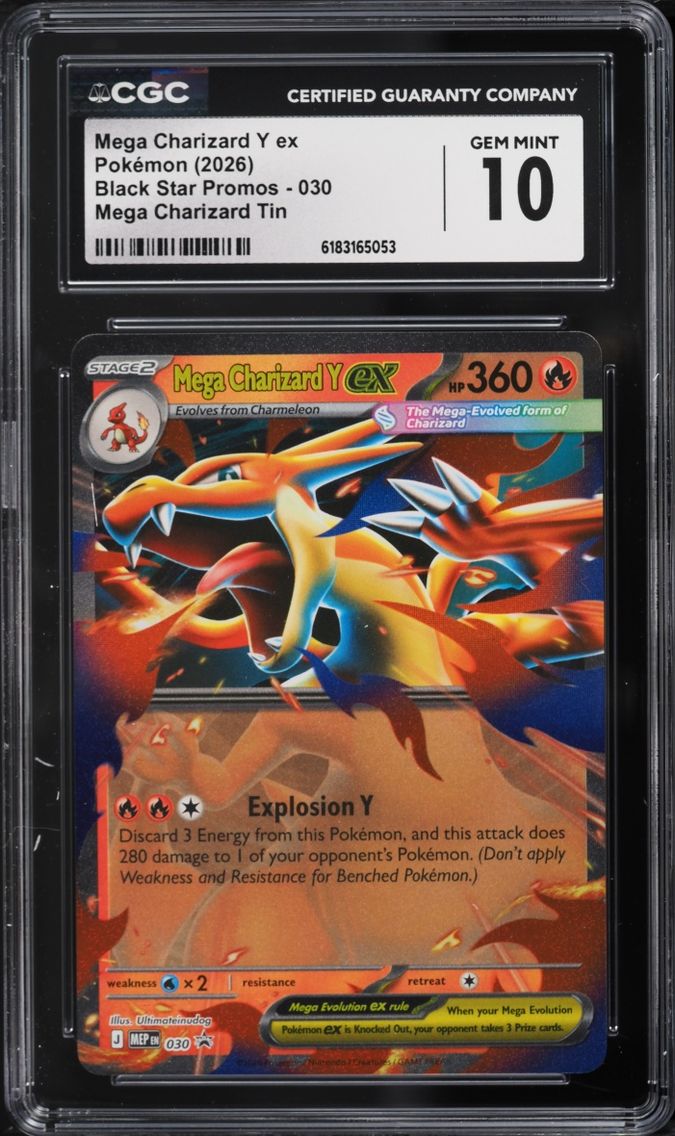 2026 Pokemon Mega Evolution Promo Tin Mega Charizard Y EX #30 CGC 10 GEM MINT