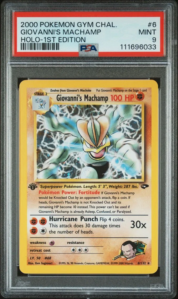 2000 #6 Giovanni's Machamp PSA 9 Gym Challenge Pokemon