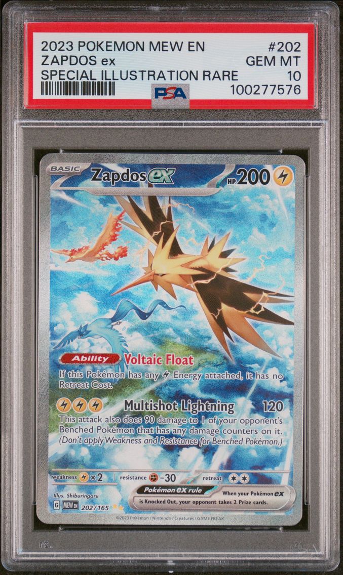 2023 #202 Zapdos EX PSA 10 Mew EN-151