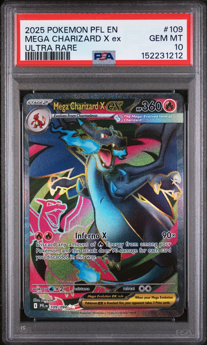 2025 #109 Mega Charizard X EX PSA 10 Pfl EN-Phantasmal Flames