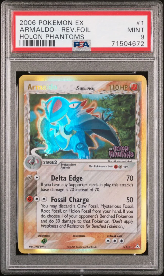 2006 #1 Armaldo-Reverse Foil PSA 9 EX Holon Phantoms