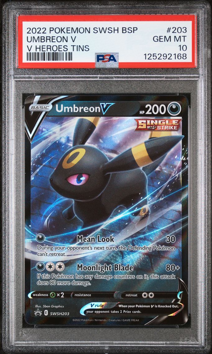 2022 #203 Umbreon V PSA 10 Swsh Black Star Promo