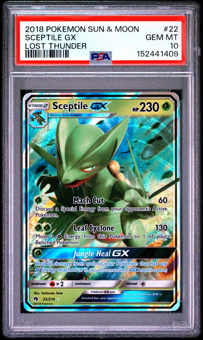 2018 #22 Sceptile GX PSA 10 Sun & Moon Lost Thunder