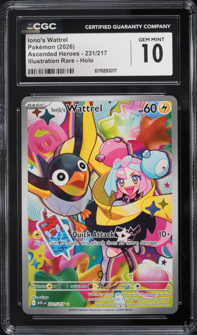 2026 Pokemon Mega Evolution Ascended Heroes IR Iono's Wattrel #231 CGC 10 GEM MINT