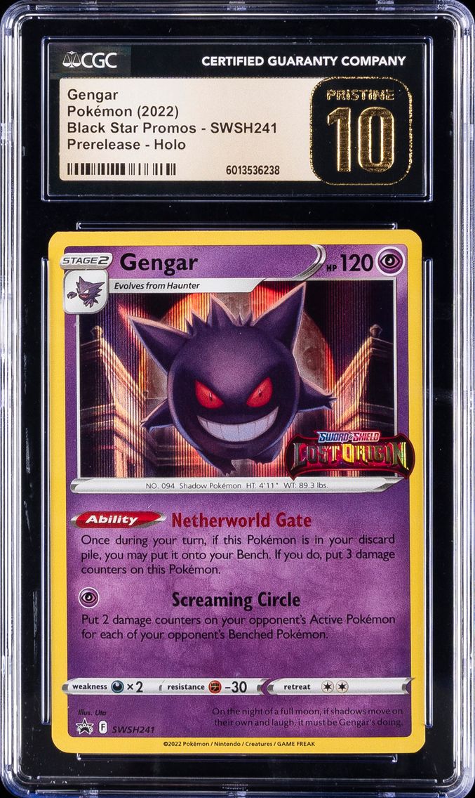 2022 #241 Gengar-Holo CGC 10 Pristine Swsh Black Star Promo Pokemon