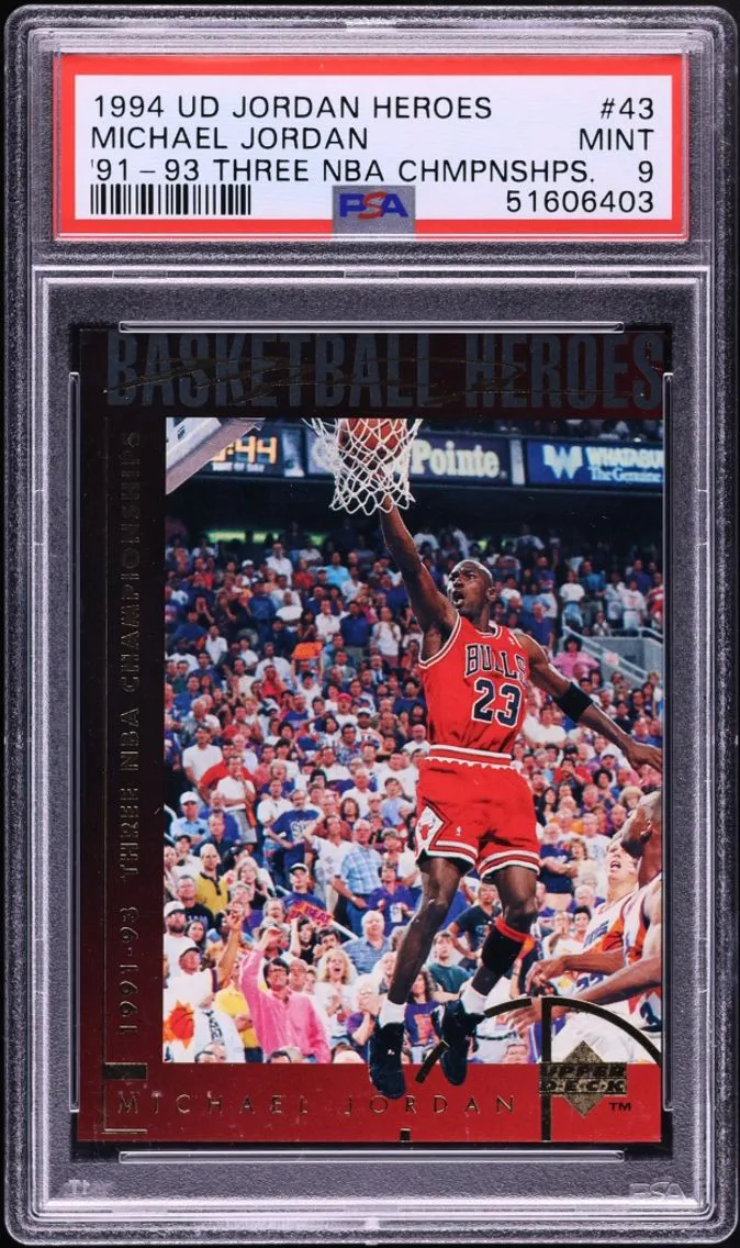 1994 #43 Michael Jordan PSA 9 Upper Deck Heroes