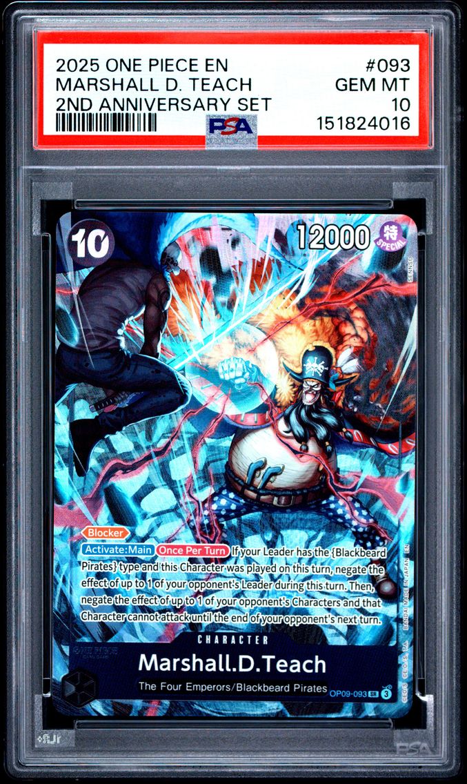 2025 #093 Marshall D. Teach PSA 10 One Piece English Version 2nd Anniversary Set