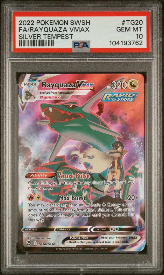 2022 #TG20 Full Art/Rayquaza Vmax PSA 10 Sword & Shield Silver Tempest Pokemon