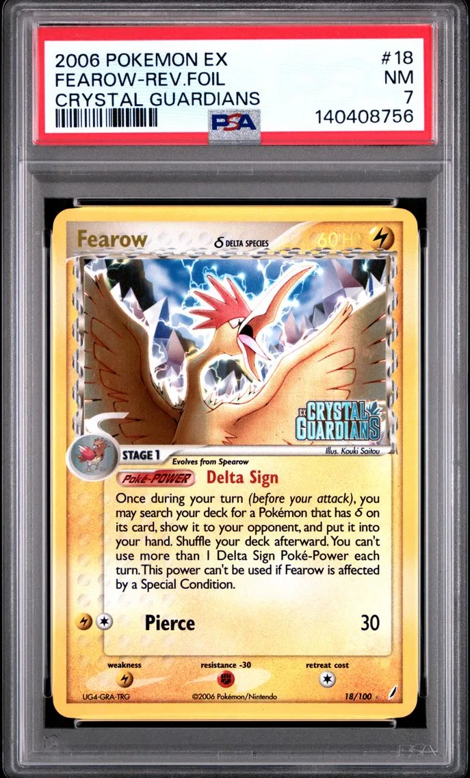 2006 #18 Fearow-Reverse Foil PSA 7 EX Crystal Guardians Pokemon