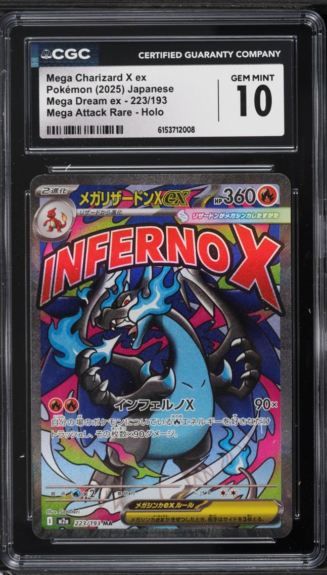 2025 Pokemon Japanese Mega Dream Ex MA Mega Charizard X EX #223 CGC 10 GEM MINT