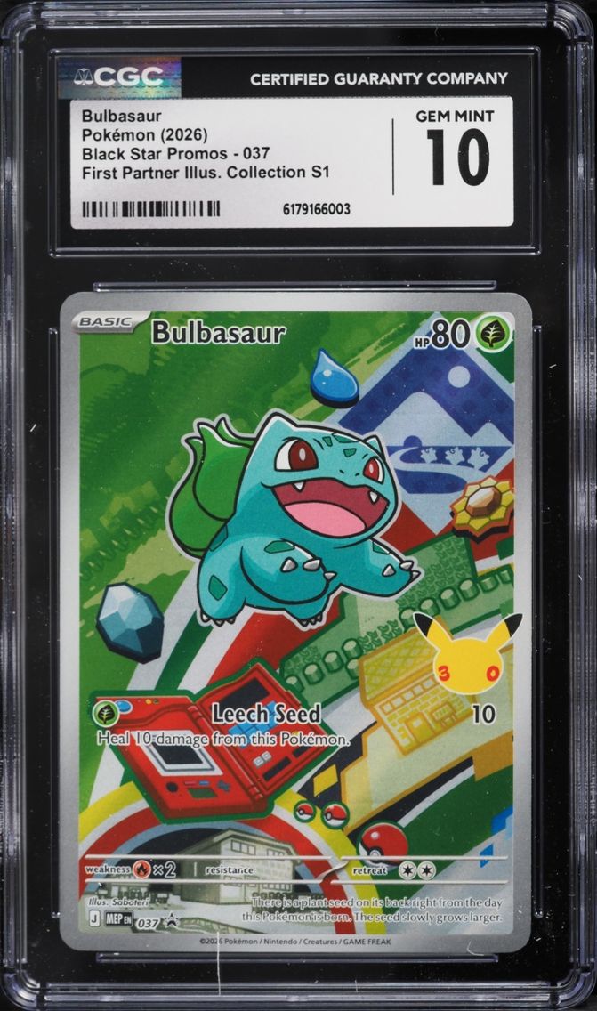 2026 Pokemon Mega Evolution Promo First Partner Illustration Full Art Bulbasaur #37 CGC 10 GEM