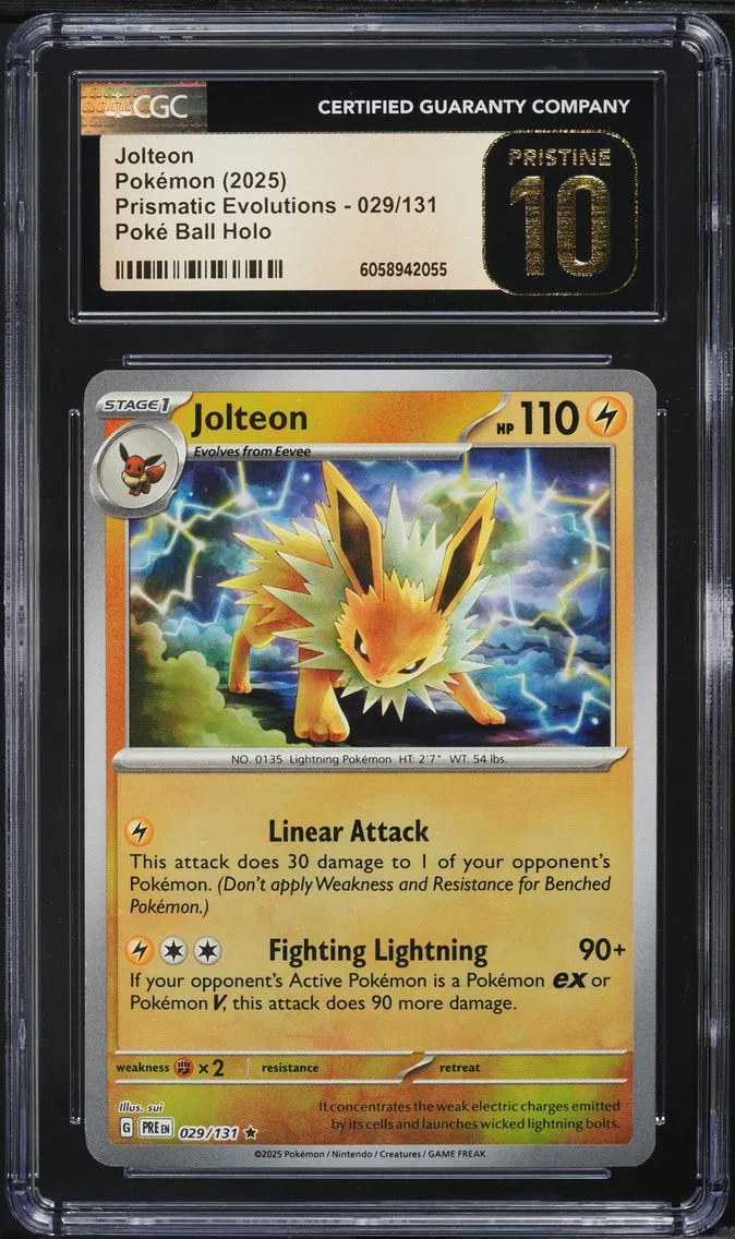 2025 #029 Jolteon CGC 10 Pristine Pre EN-Prismatic Evolutions Pokemon