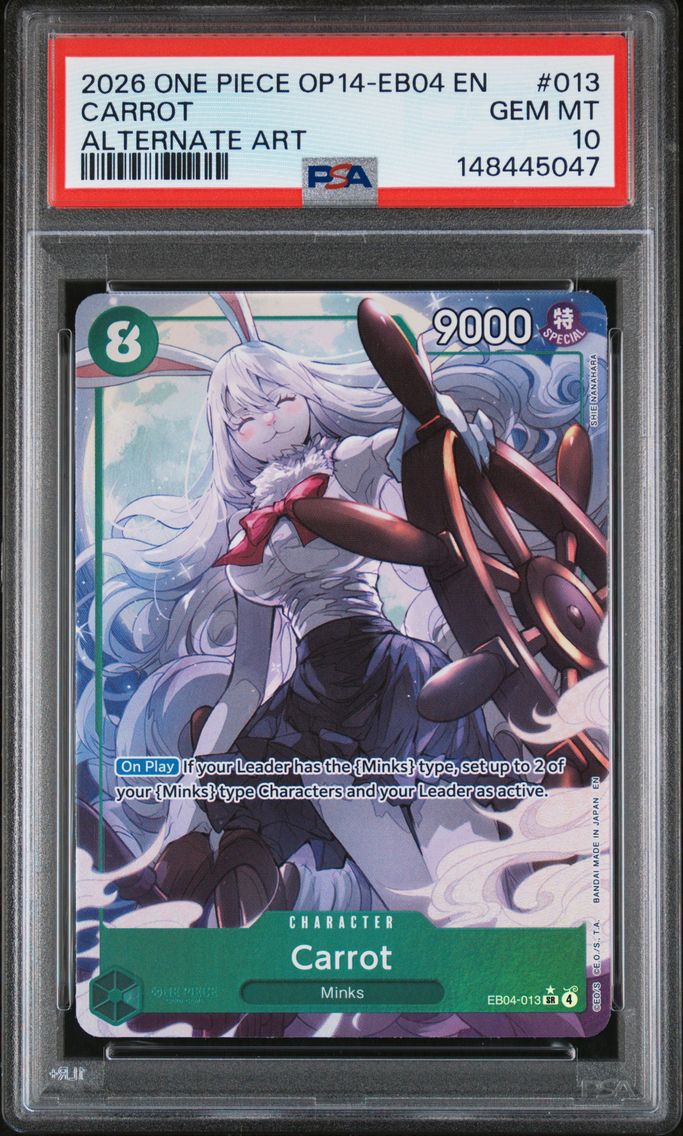 2026 #013 Carrot PSA 10 One Piece OP14-EB04-the Azure Sea's Seven