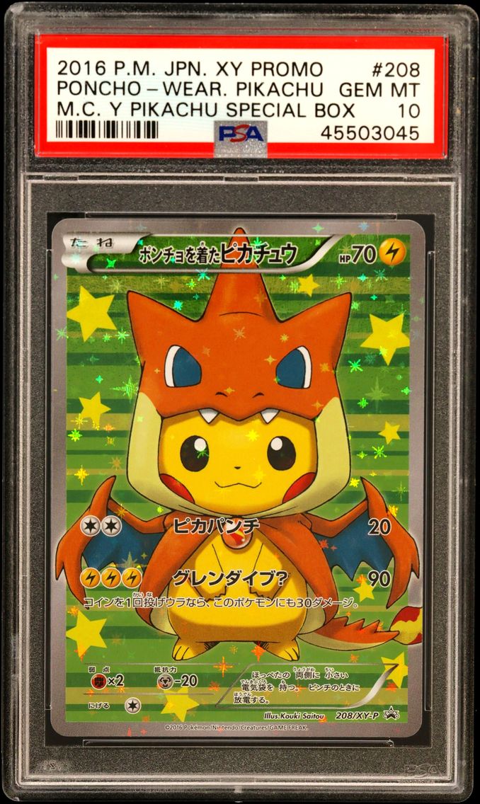 2016 #208 Poncho-Wearing Pikachu PSA 10 Japanese XY Promo