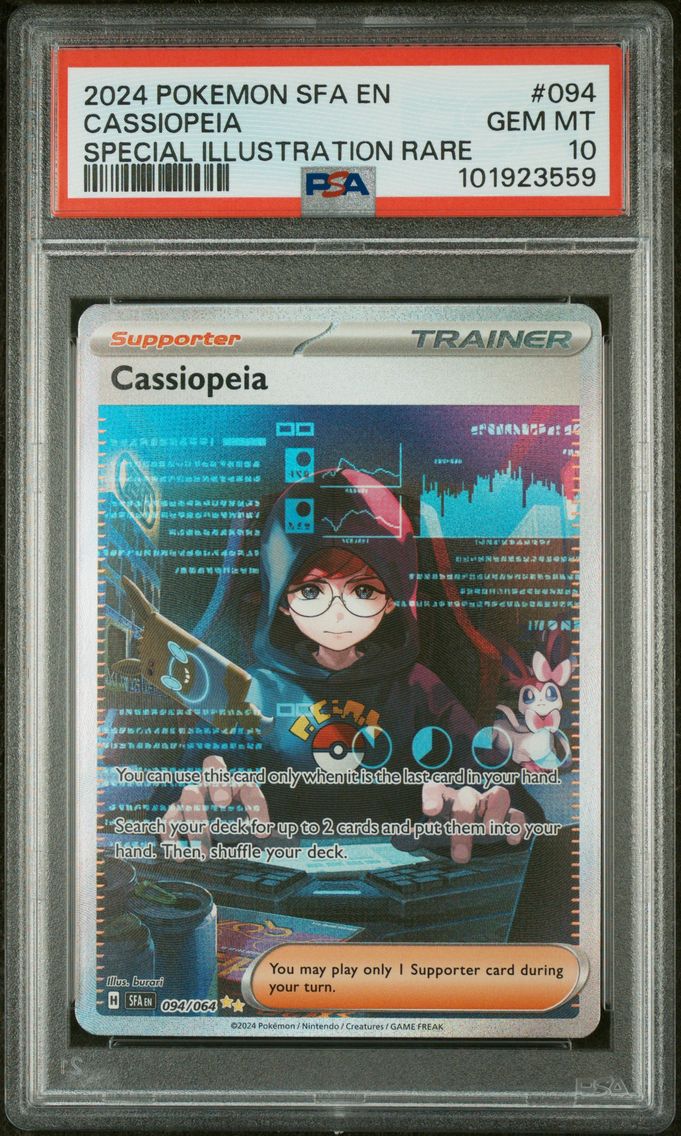 2024 #094 Cassiopeia PSA 10 Sfa EN-Shrouded Fable Pokemon