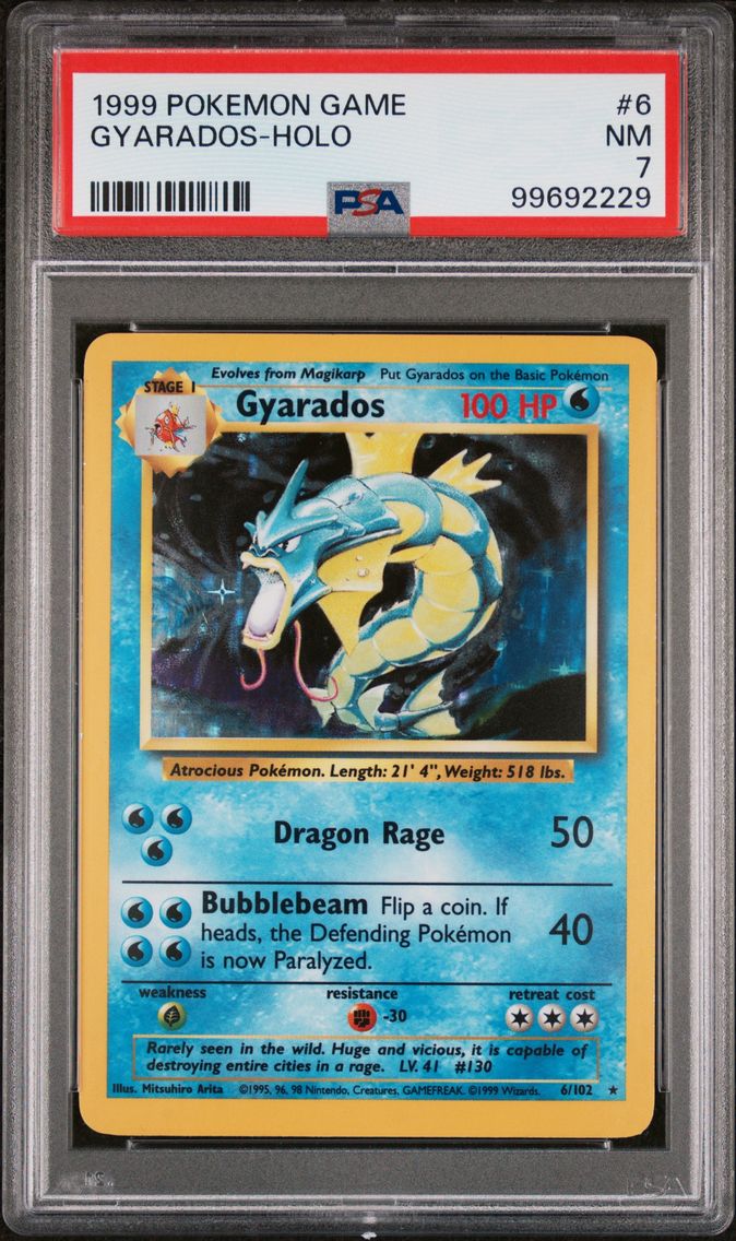 1999 #6 Gyarados-Holo PSA 7 Game Pokemon