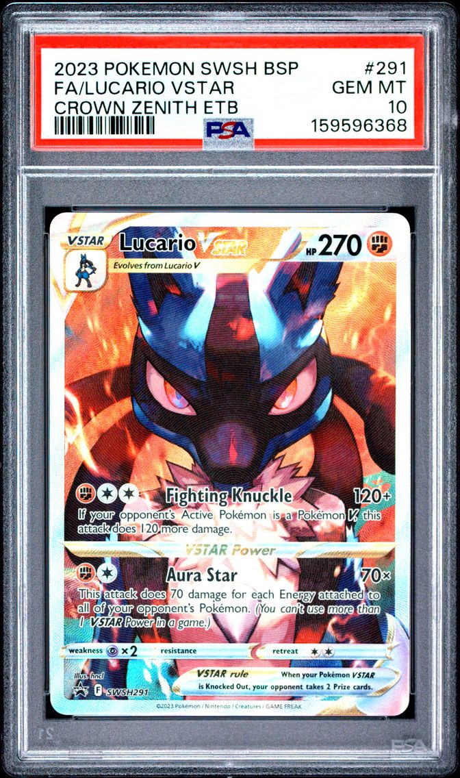 2023 #291 Full Art/Lucario Vstar PSA 10 Swsh Black Star Promo