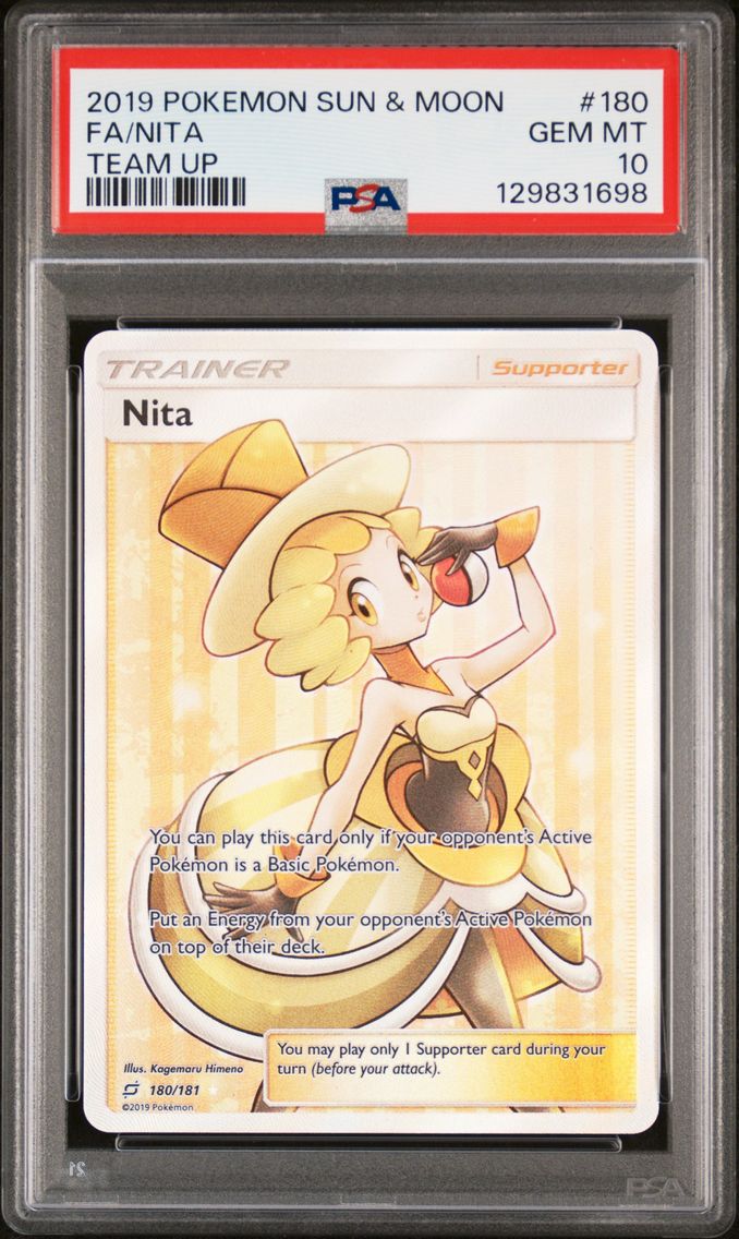 2019 #180 Full Art/Nita PSA 10 Sun & Moon Team Up