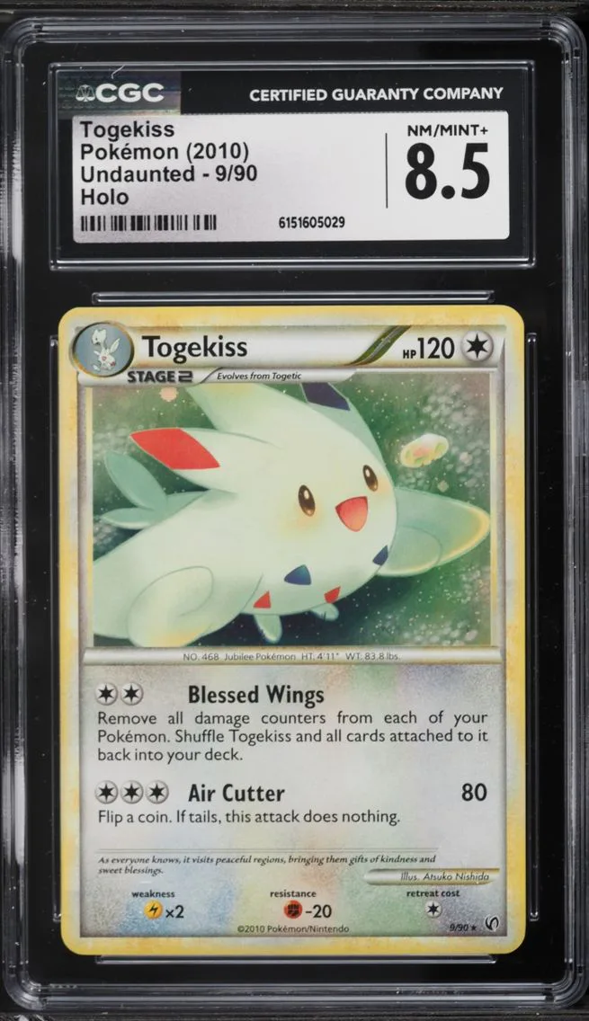 2010 Pokemon HeartGold & SoulSilver Undaunted Holo Togekiss #9 CGC 8.5 NM-MT+