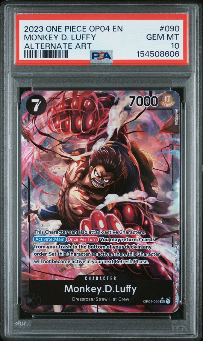 2023 #090 Monkey D. Luffy PSA 10 One Piece OP04-Kingdoms of Intrigue