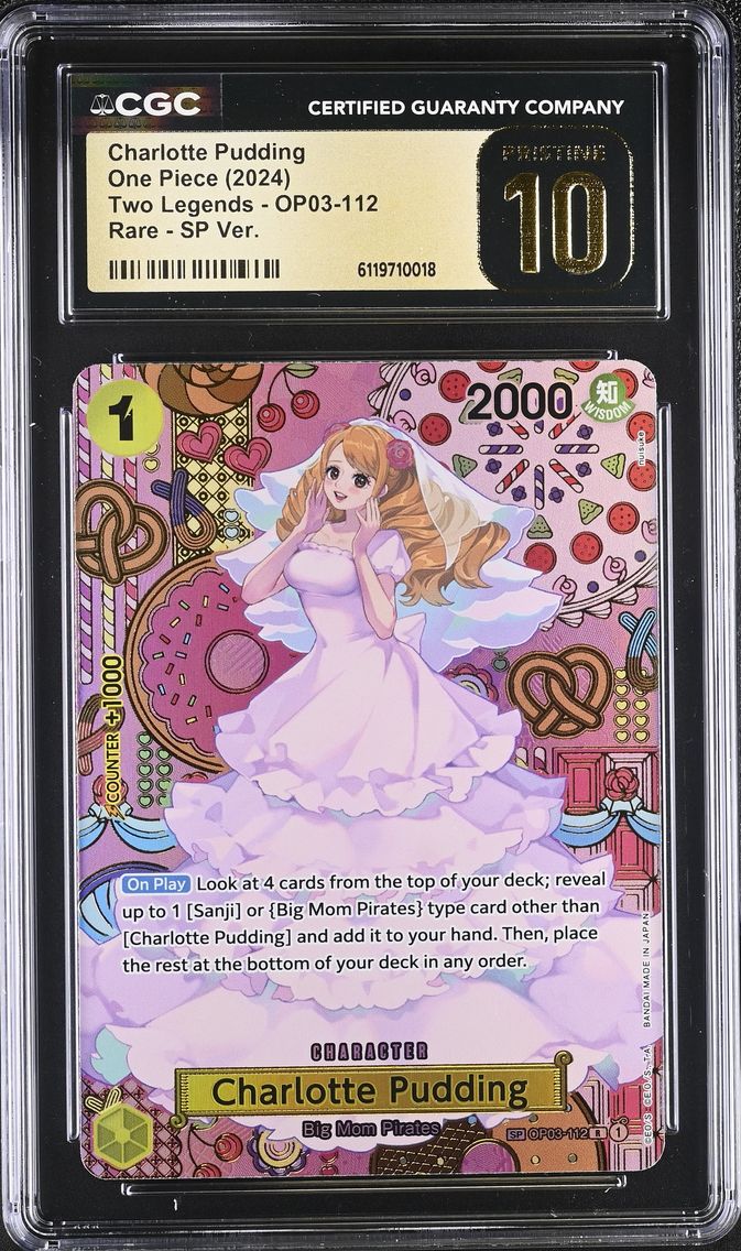 2024 #OP03-112 Two Legends (OP08) - English Charlotte Pudding R SP Ver. (SP next to number) CGC 10 Pristine One Piece