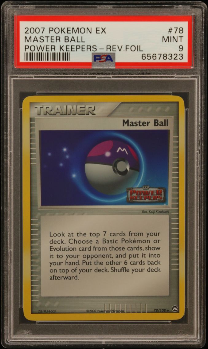 2007 #78 Master Ball-Reverse Foil PSA 9 EX Power Keepers