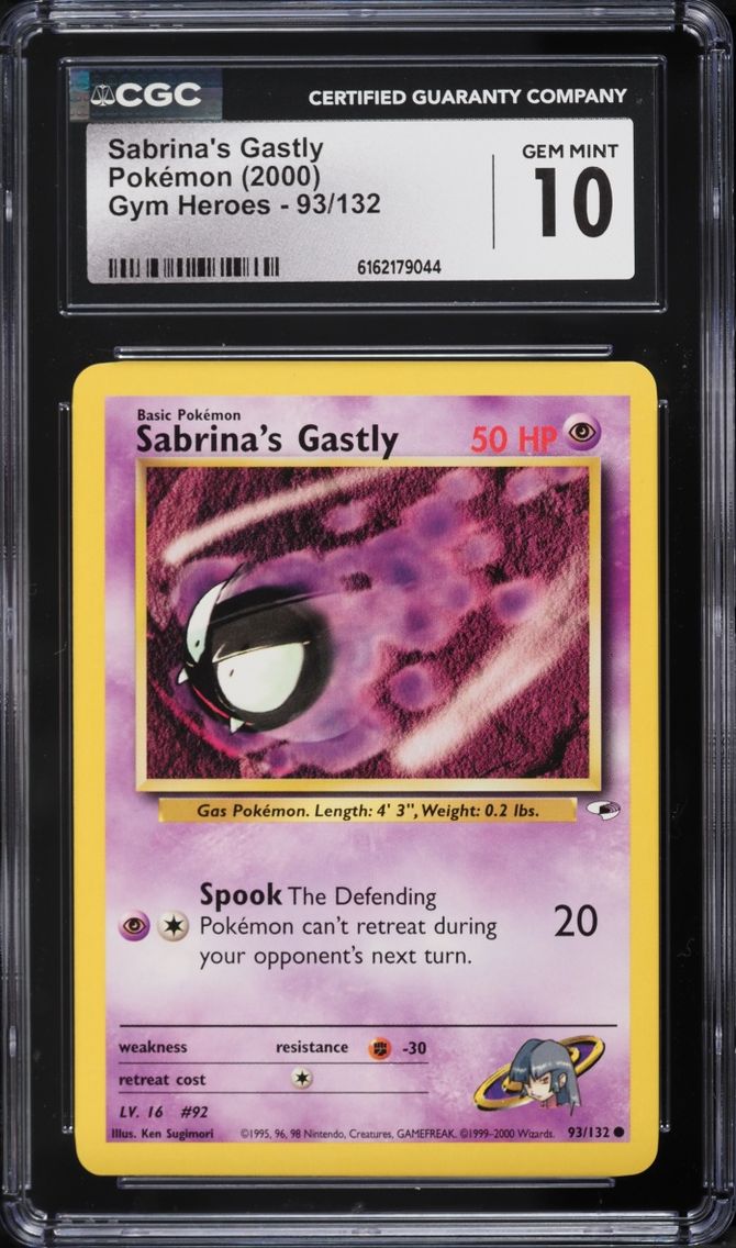 2000 Pokemon Gym Heroes Sabrina's Gastly #93 CGC 10 GEM MINT