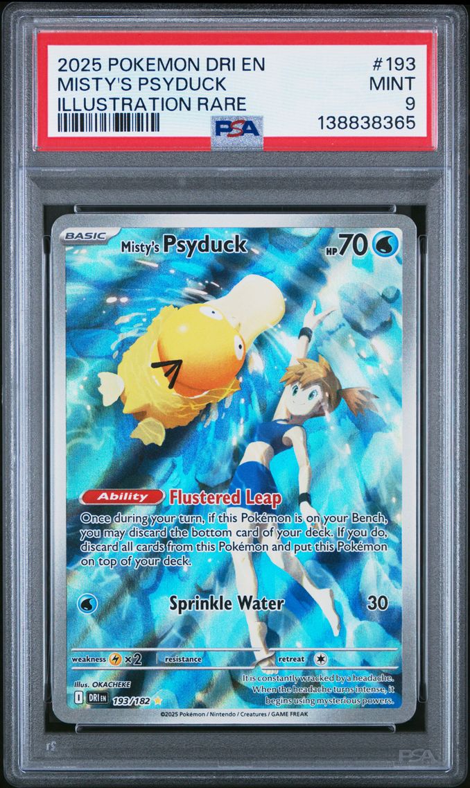 2025 #193 Misty's Psyduck PSA 9 Dri EN-Destined Rivals