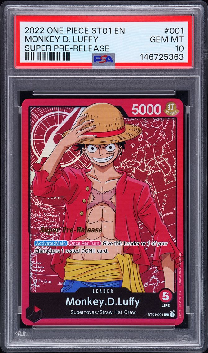 2022 #001 Monkey D. Luffy PSA 10 Starter Deck ST01-Straw Hat Crew One Piece