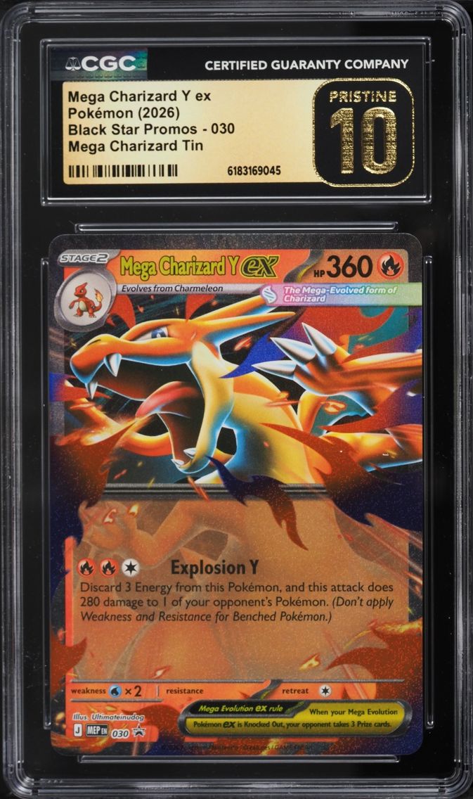 2026 Pokemon Mega Evolution Promo Tin Mega Charizard Y EX #30 CGC 10 PRISTINE