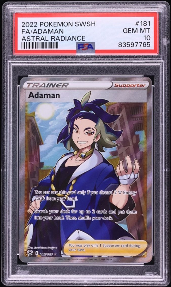 2022 #181 Sword & Shield Astral Radiance Full Art Adaman GEM MINT PSA 10 Pokemon