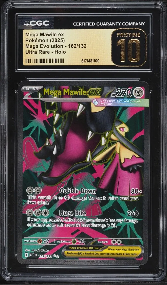 2025 Pokemon Mega Evolution Full Art Mega Mawile Ex #162 CGC 10 PRISTINE