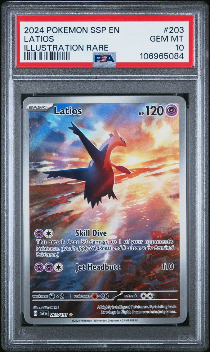 2024 #203 Latios PSA 10 Ssp EN-Surging Sparks Pokemon