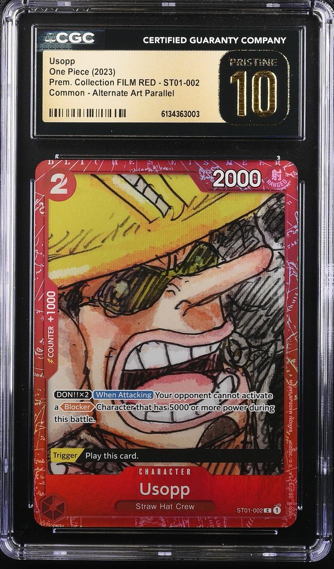 2023 #ST01-002 Usopp CGC 10 Pristine Premium Collection FILM RED (Foil) - English
