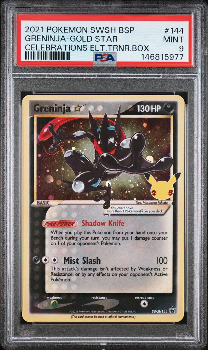 2021 #144 Greninja-Gold Star PSA 9 Swsh Black Star Promo