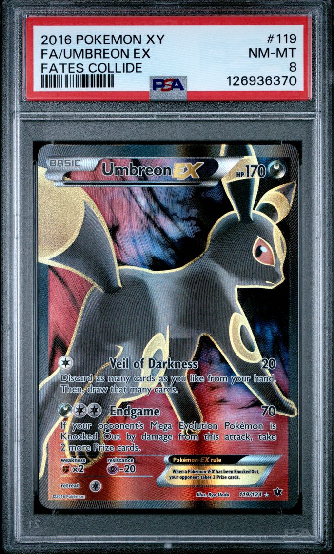 2016 #119 Full Art/Umbreon EX PSA 8 XY Fates Collide