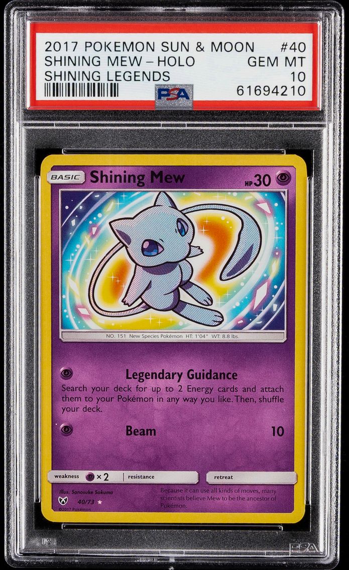 2017 #40 Shining Mew-Holo PSA 10 Sun & Moon Shining Legends Pokemon