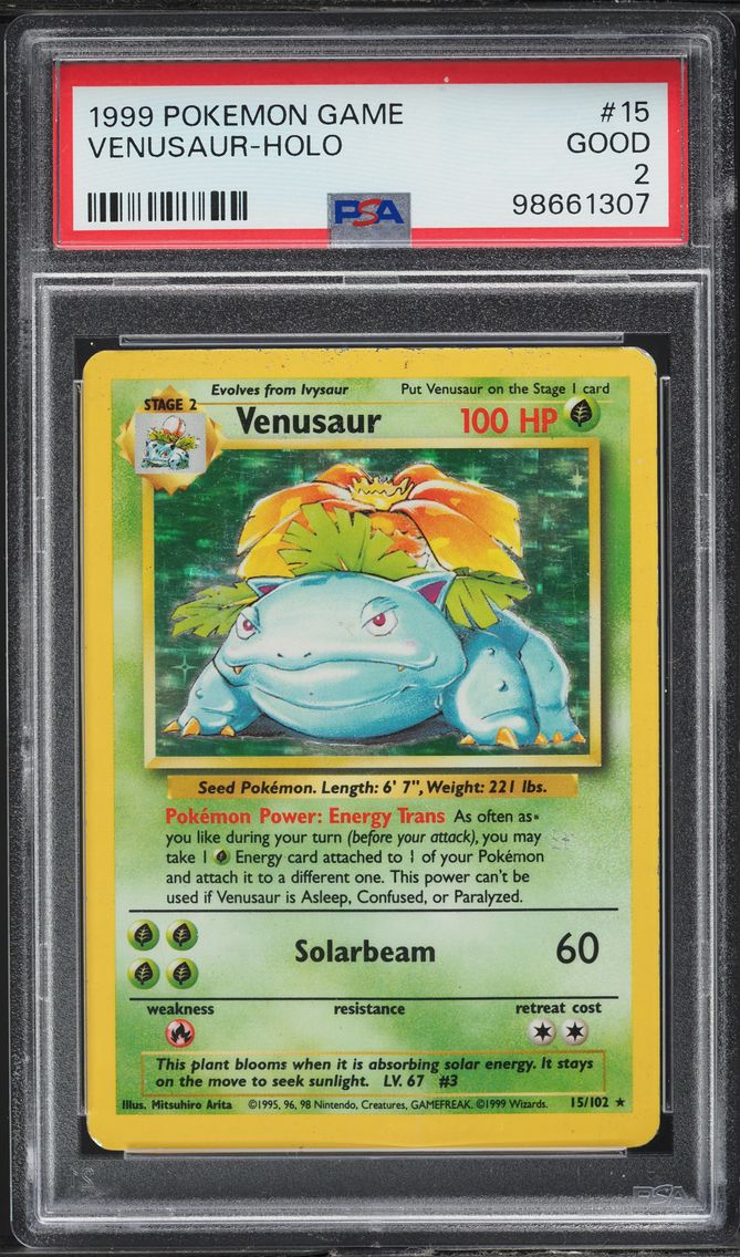 1999 #15 BASE SET HOLO VENUSAUR PSA 2 POKEMON