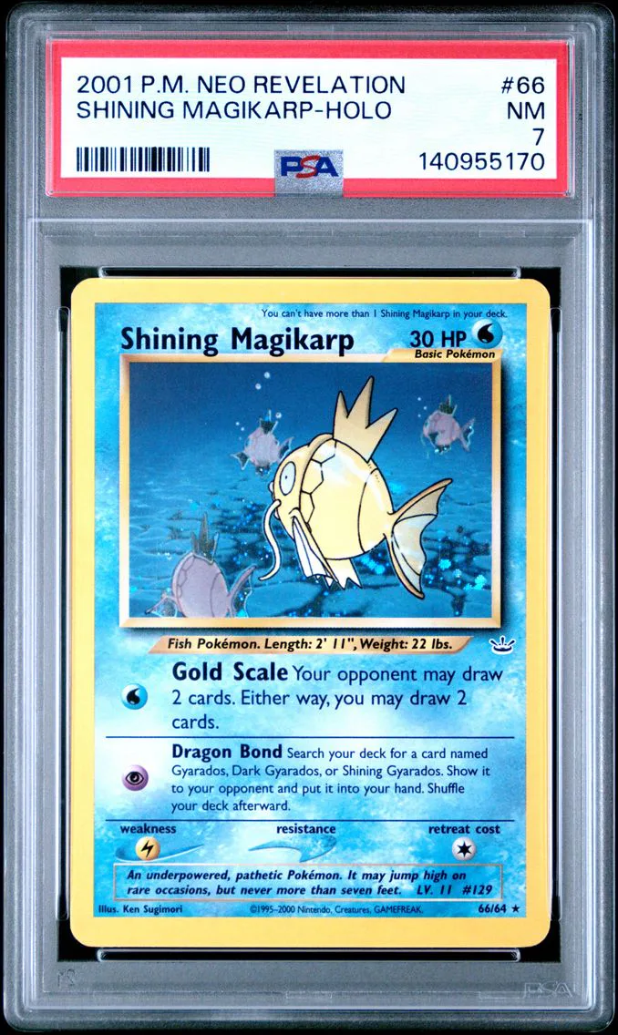 2001 #66 Shining Magikarp-Holo PSA 7 Neo Revelation Pokemon