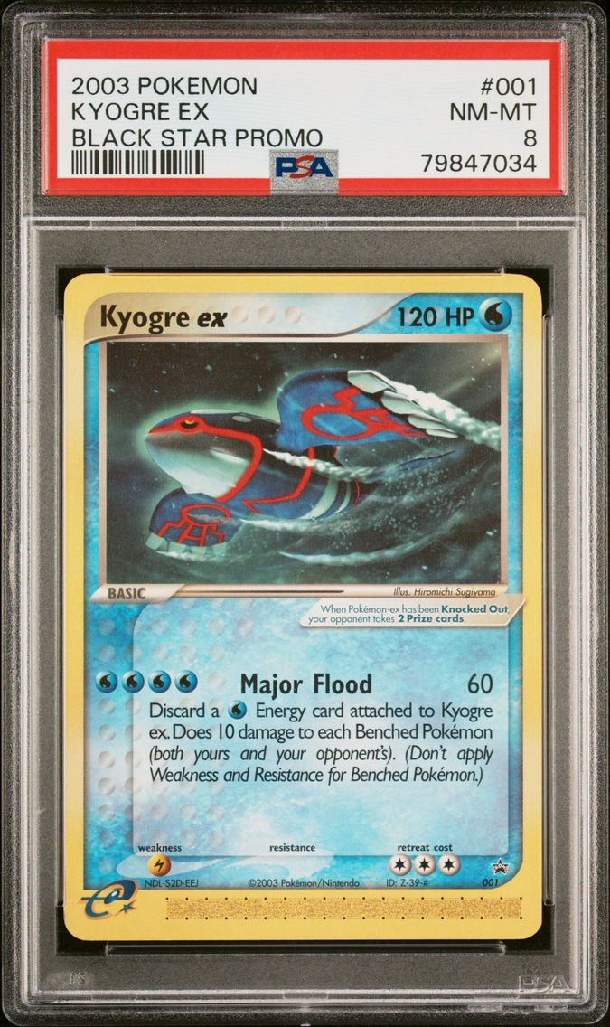 2003 #001 Kyogre EX PSA 8 Black Star Promo Pokemon