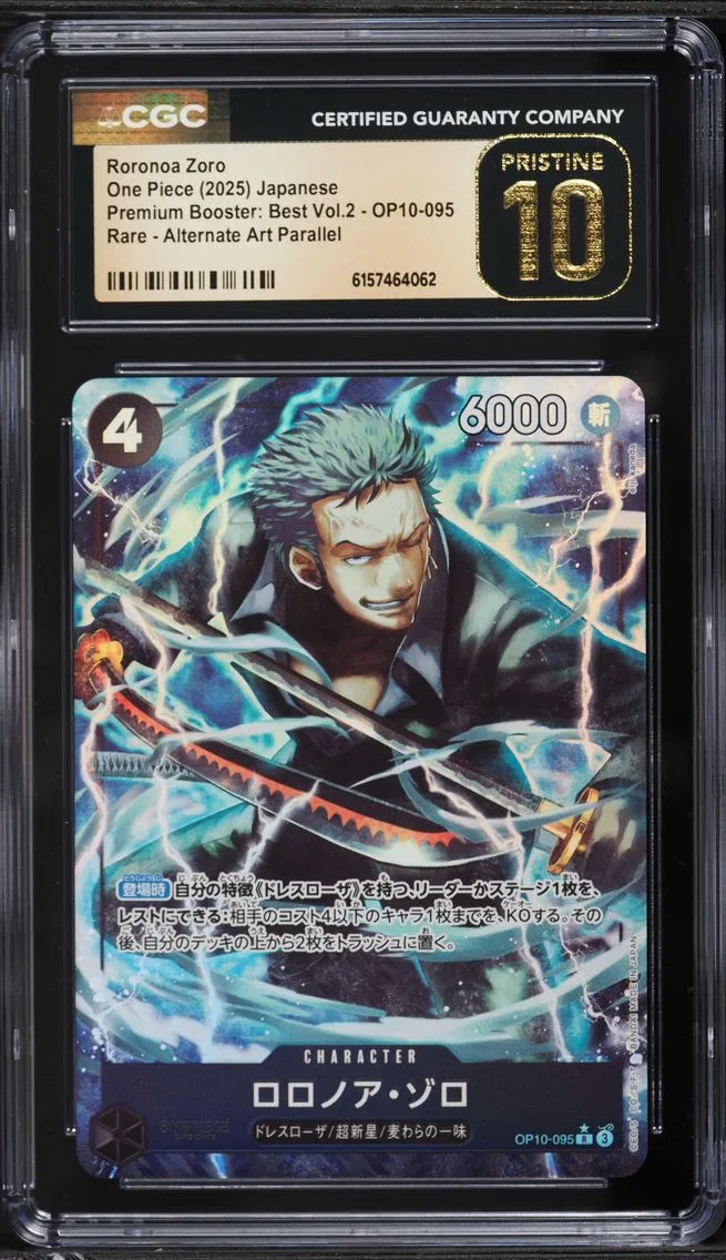 2025 #OP10-095 Alt Art Roronoa Zoro CGC 10 PRISTINE Premium Best Vol.2 One Piece