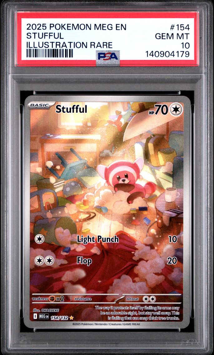 2025 #154 Stufful PSA 10 Meg EN-Mega Evolution Pokemon
