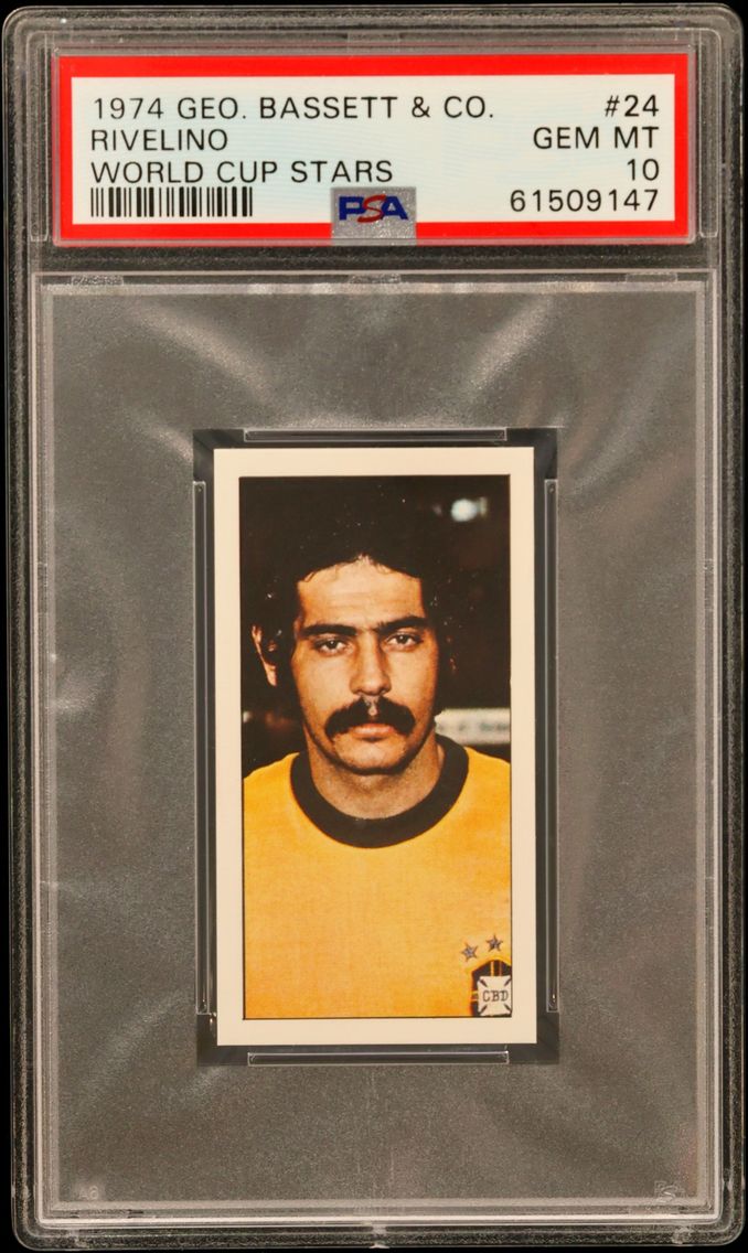 1974 #24 Rivelino PSA 10 Geo. Bassett & Co. World Cup Stars